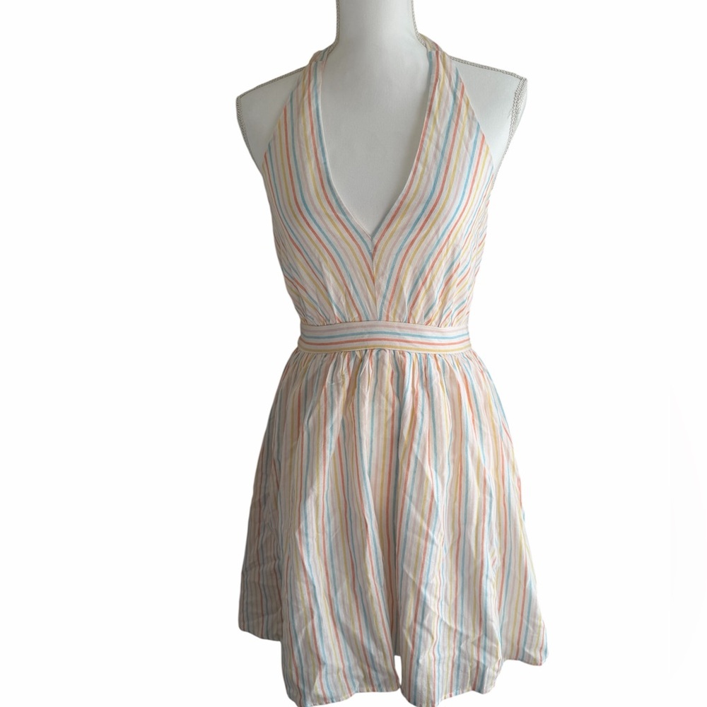 Aura Multicolor Striped Mini Dress